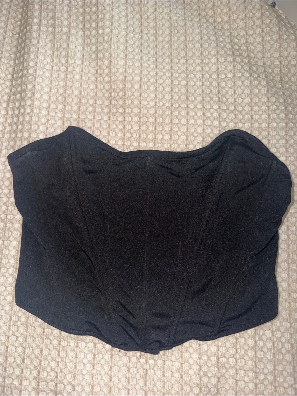 Say What? Black Strapless Corset-Style Camisole